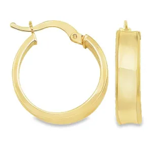 10k and 14k Yellow Gold 4.7mm Tube Round Hoop Earrings