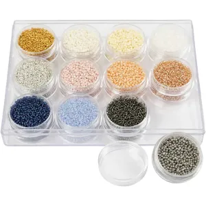 12 Pack Mute Colored Rocaille Seed Beads  – Make Personalized Bracelets Necklaces & Earrings