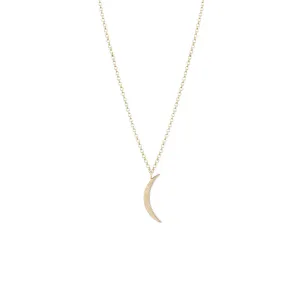 14 Karat Yellow Gold Crescent "Moony" Pendant with Diamonds