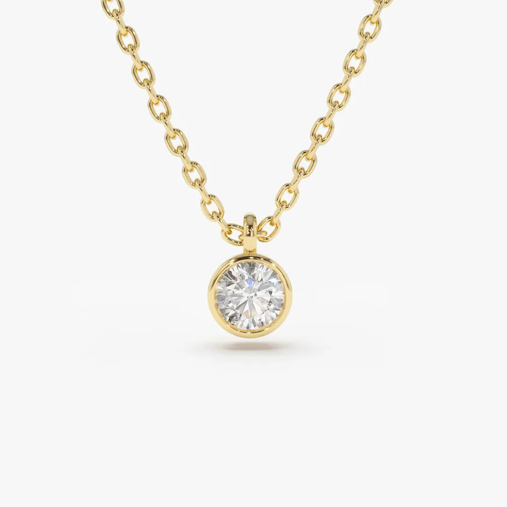 14K 0.20-0.50 ctw Diamond Solitaire on a Bail