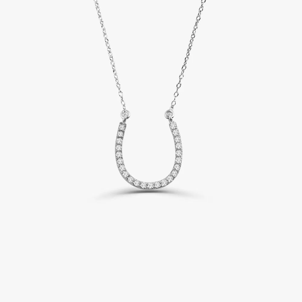 14k Diamond Large Horseshoe Necklace