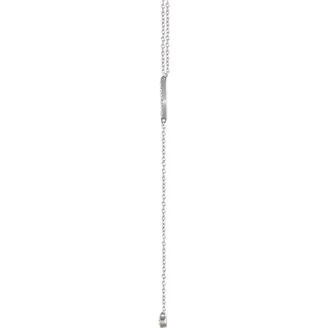 14K Gold 1/8 CTW Diamond Bar Y 16-18" Necklace