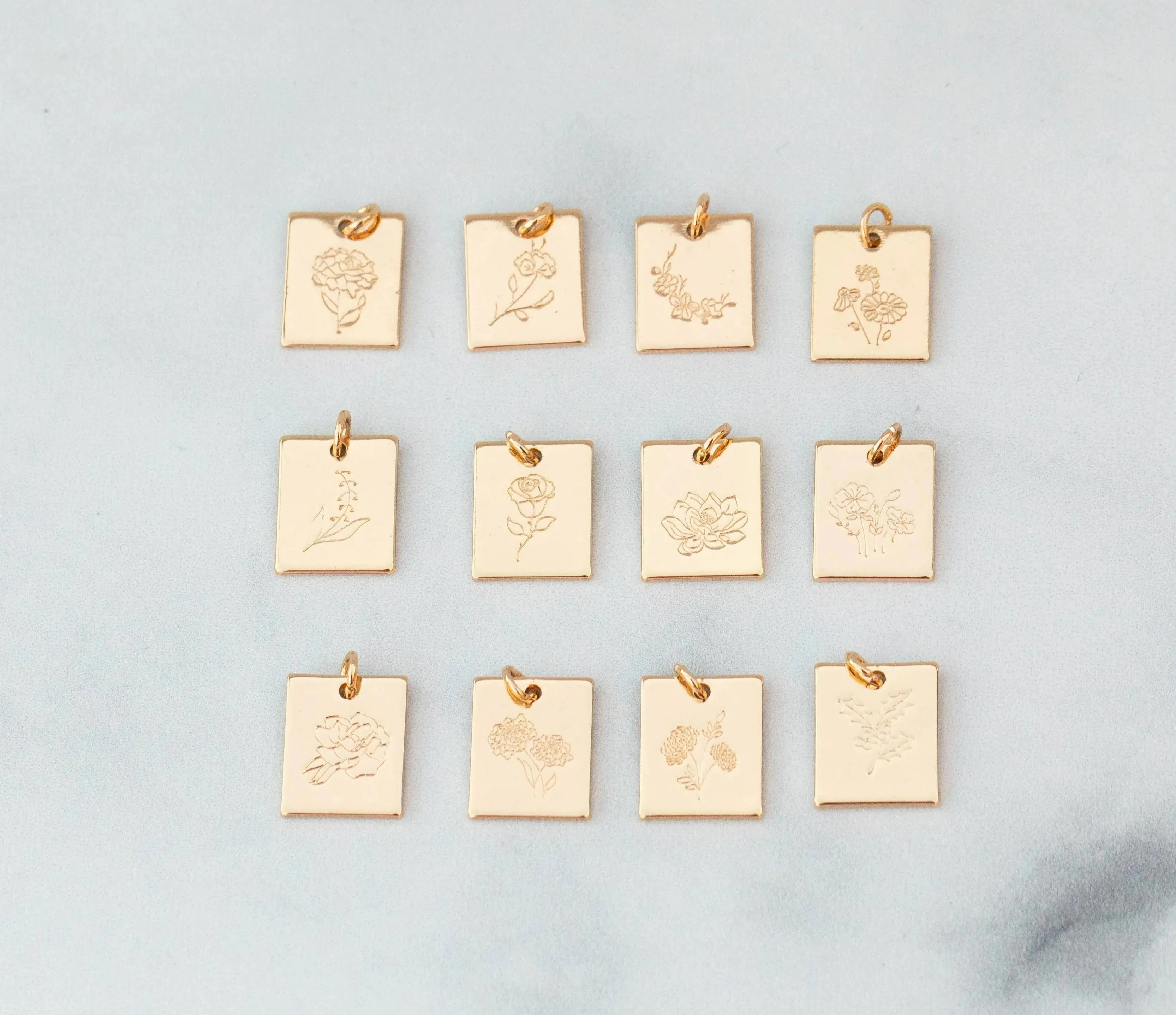 14k Gold Filled Birth Month Flower Necklace