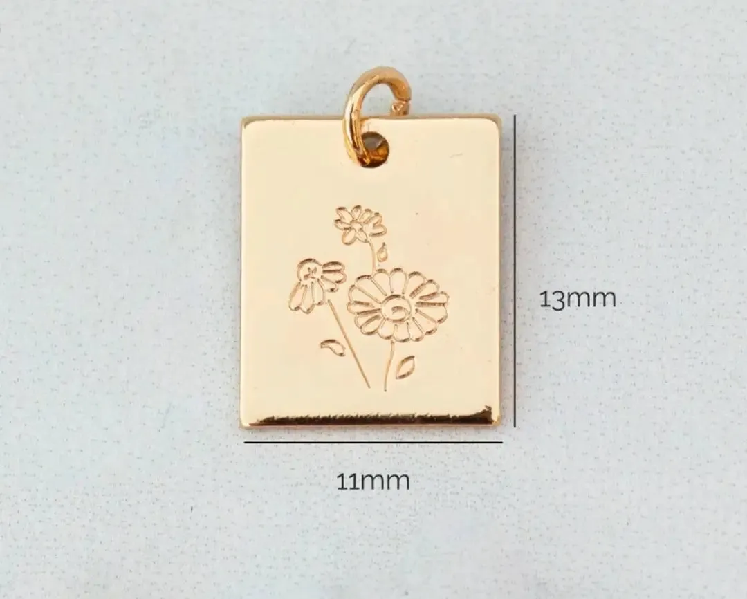 14k Gold Filled Birth Month Flower Necklace