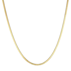 14K Gold Thin Herringbone Necklace 3mm