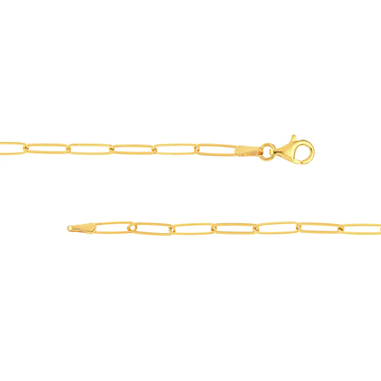 14K Gold Ultra Thin 2.6mm Paperclip Chain Necklace