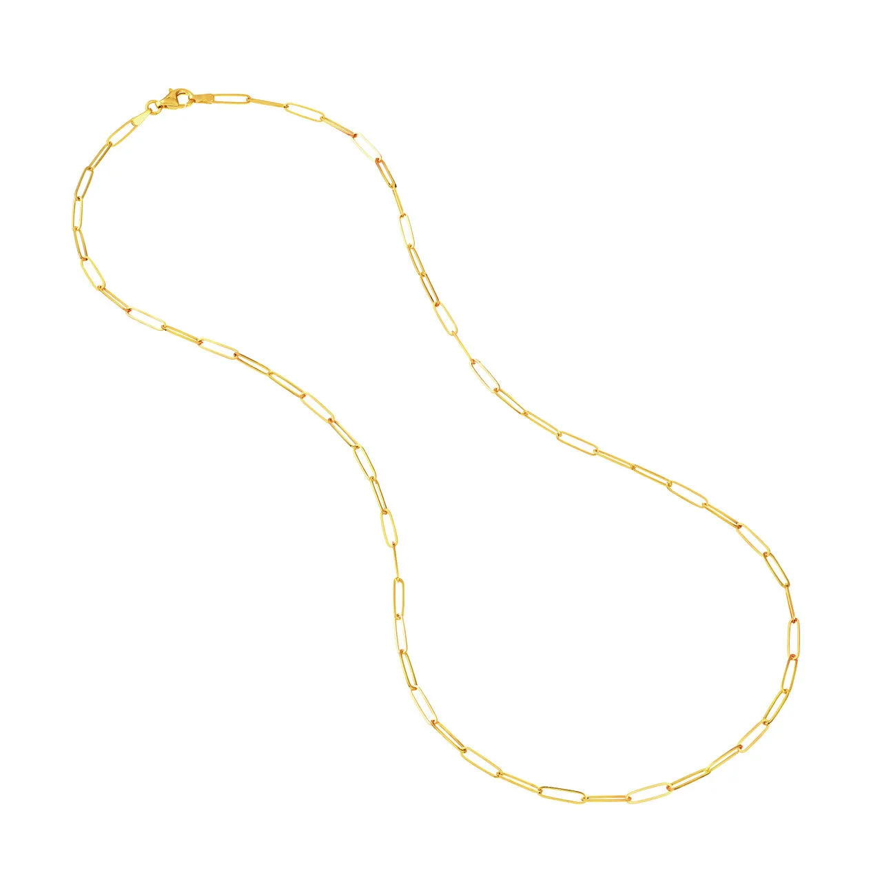 14K Gold Ultra Thin 2.6mm Paperclip Chain Necklace