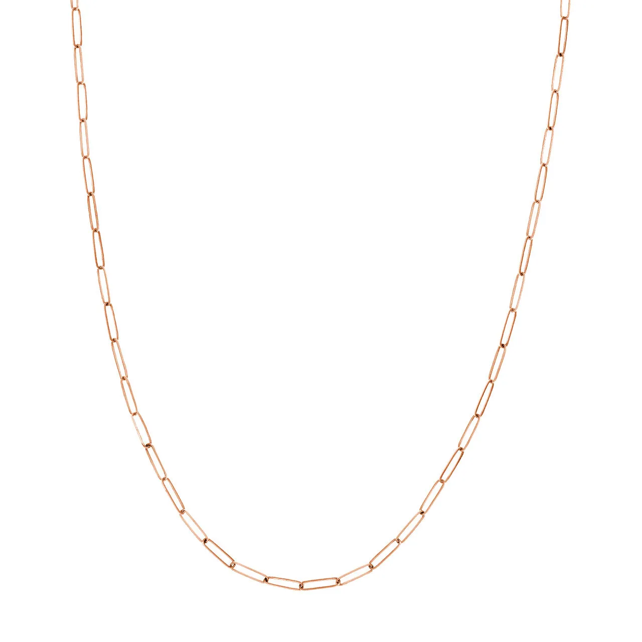 14K Gold Ultra Thin 2.6mm Paperclip Chain Necklace