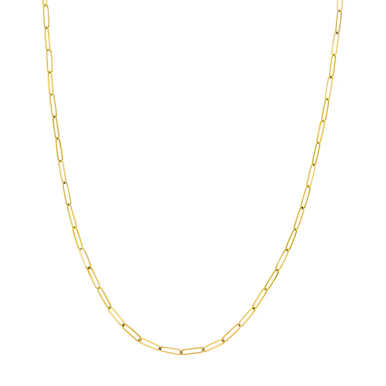 14K Gold Ultra Thin 2.6mm Paperclip Chain Necklace