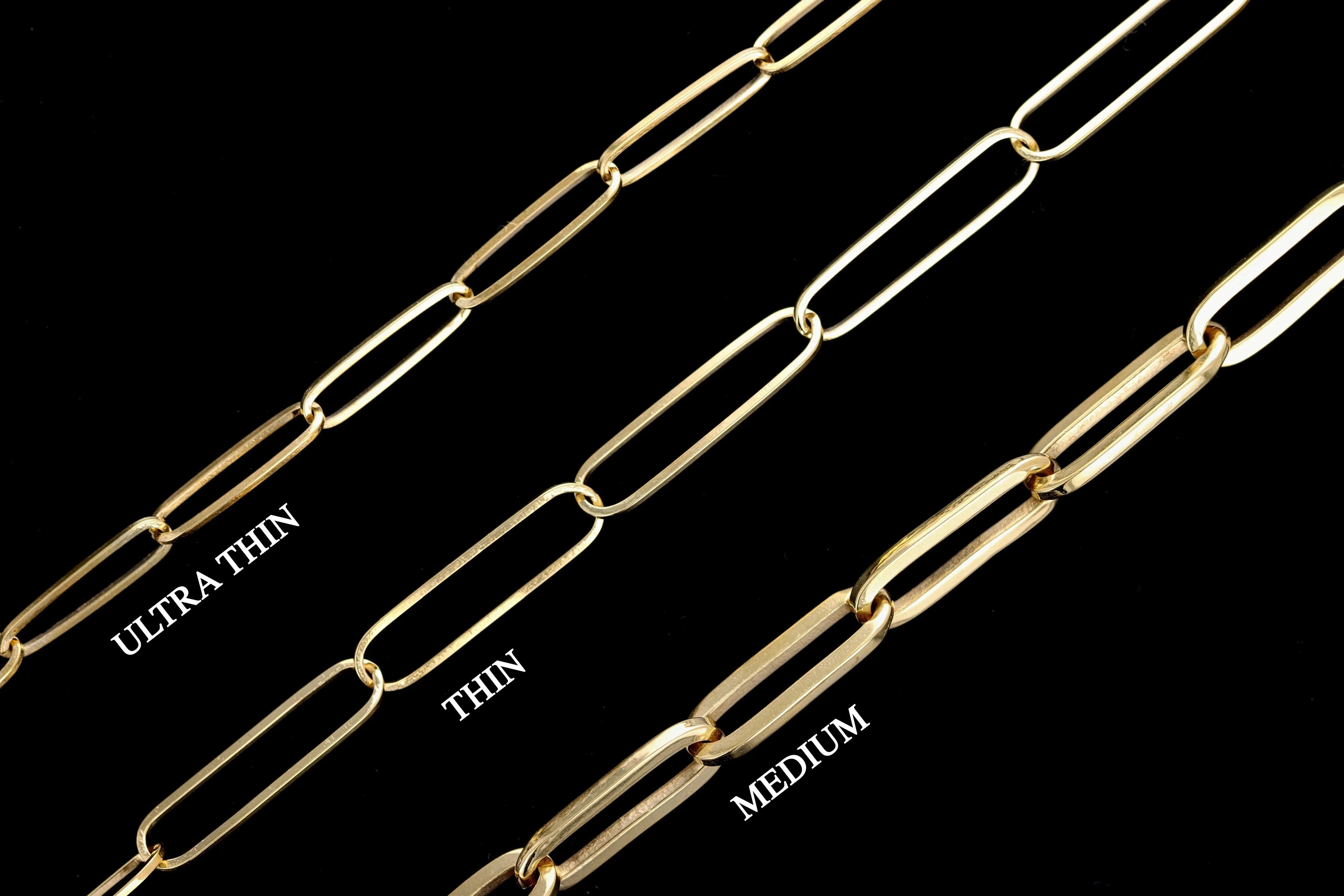 14K Gold Ultra Thin 2.6mm Paperclip Chain Necklace