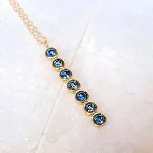 14K Montana Sapphire Necklace in Yellow Gold