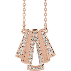 14K Rose 1/5 CTW Diamond Art Deco 16" Necklace
