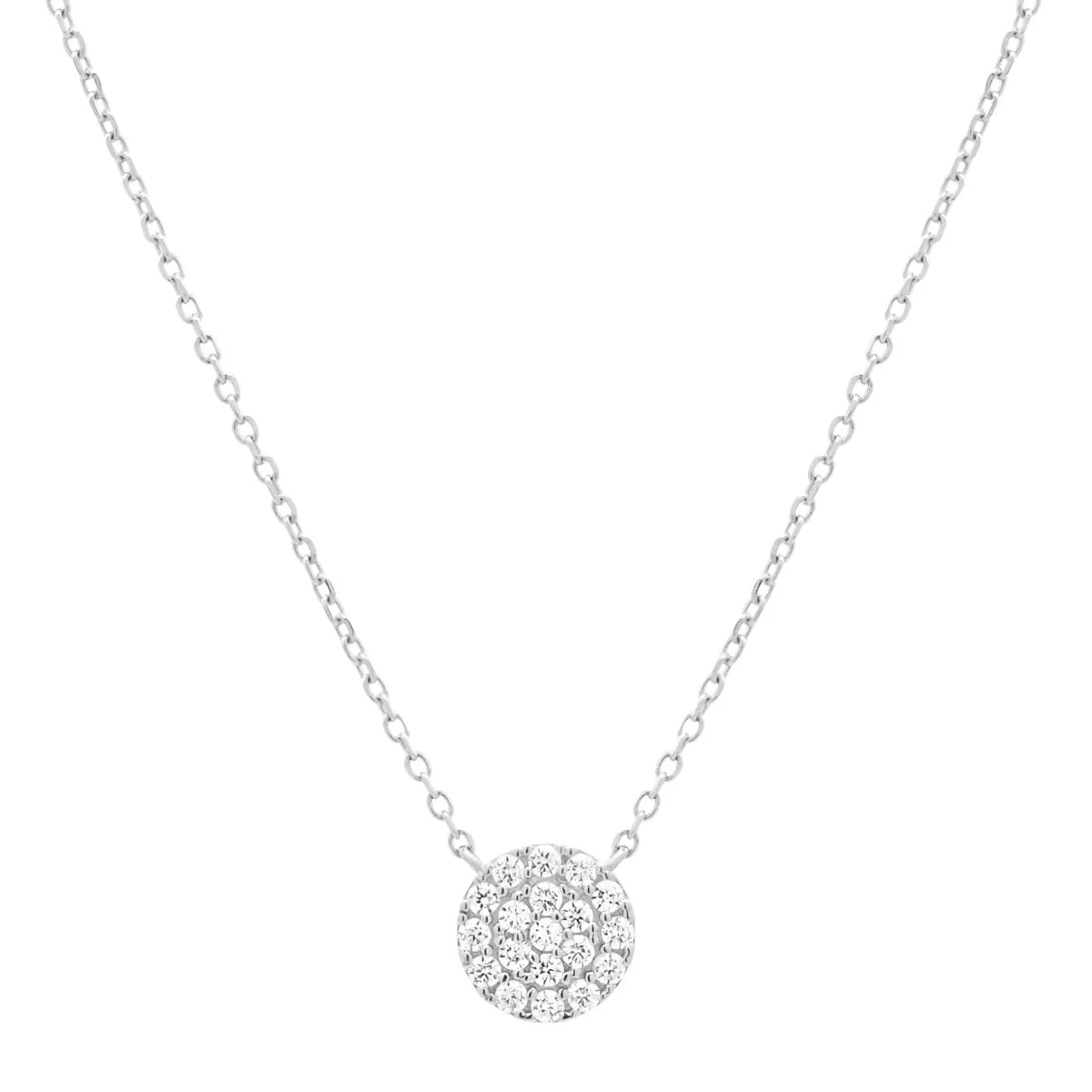 14k Solid Gold CZ Pave Necklace