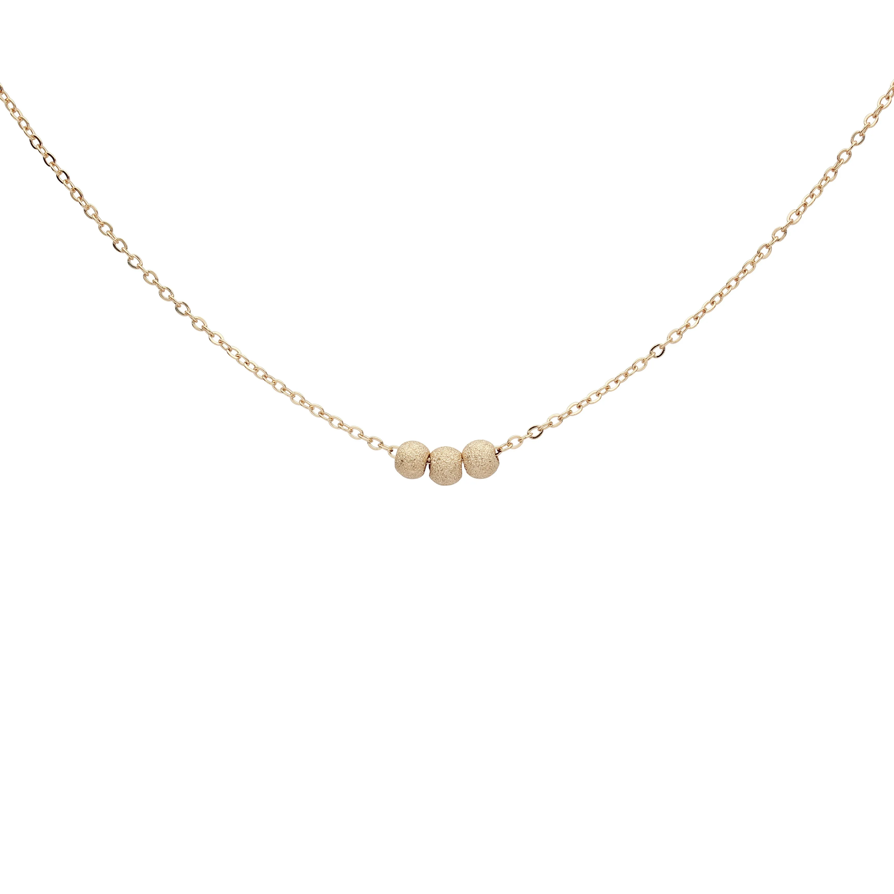14k Solid Gold Triple Stardust Necklace