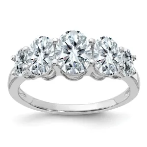 14k White Gold 3.5 CTW 5 Stone Oval Moissanite Ring