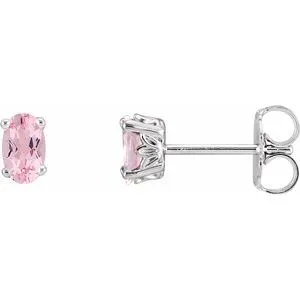14K White Morganite Earrings