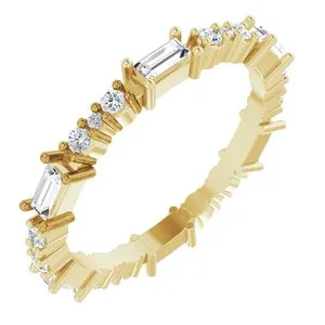 14K Yellow 1/2 CTW Natural Diamond Eternity Band Size 5.5