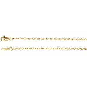14K Yellow 1.5 mm Rope 24" Chain