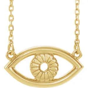 14K Yellow Evil Eye 16" Necklace