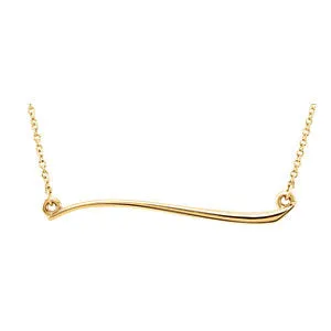 14K Yellow Freeform Bar 17.44" Necklace