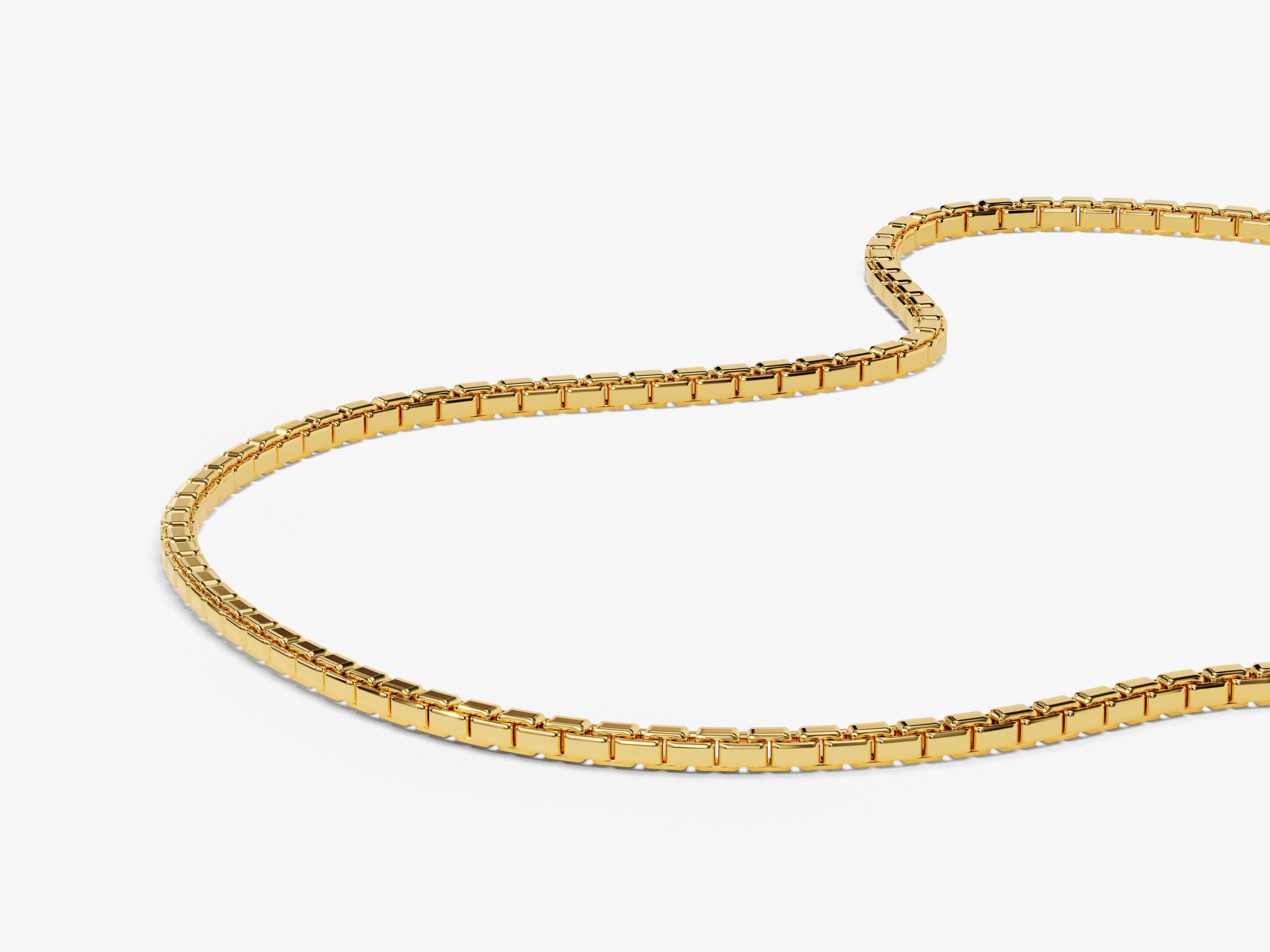 14k Yellow Gold 1.5mm Box Chain Necklace