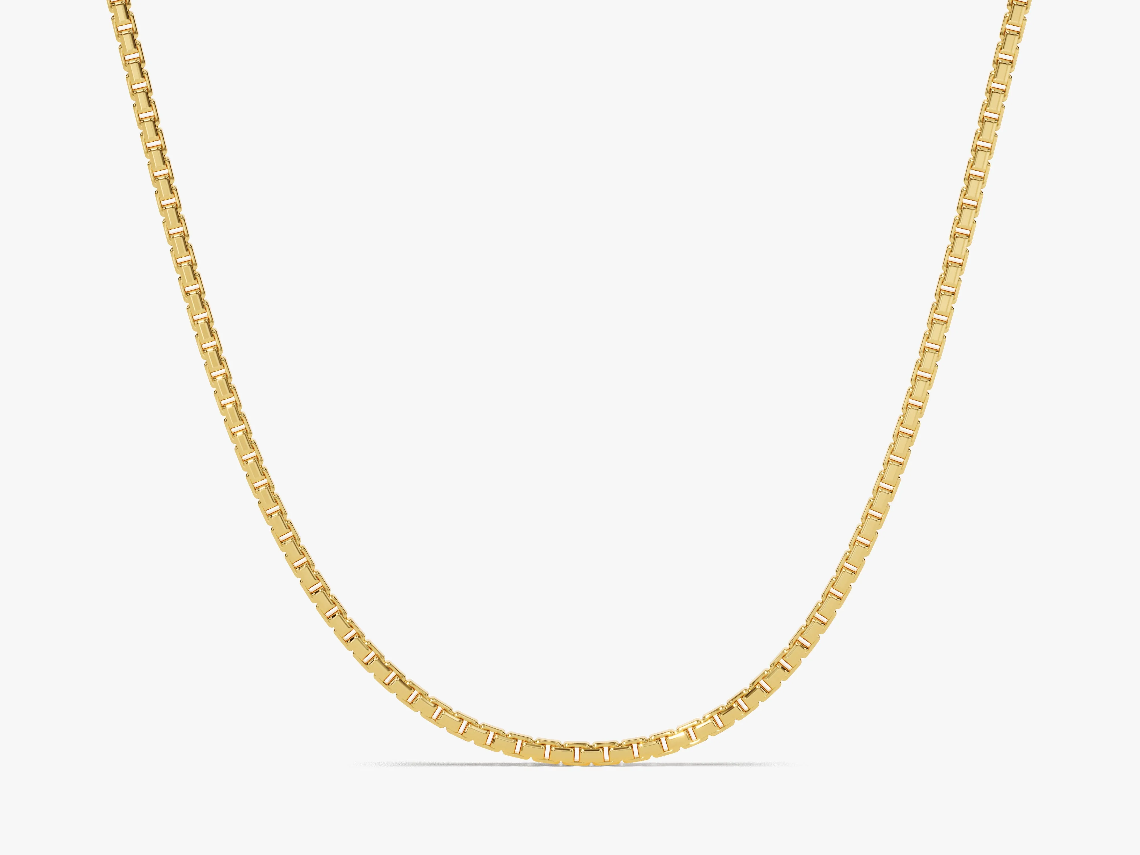14k Yellow Gold 1.5mm Box Chain Necklace