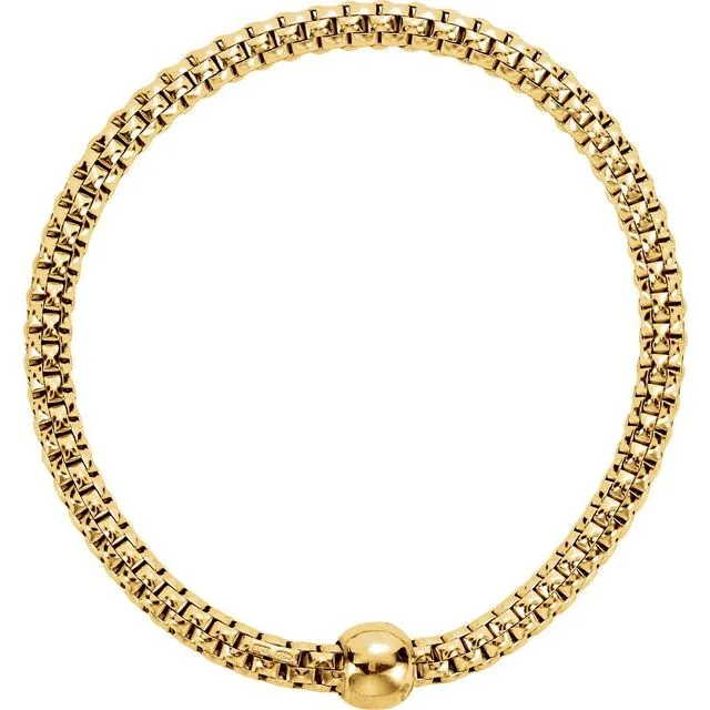 14K Yellow Gold-Plated Sterling Silver 4.3 mm Woven Stretch Bracelet