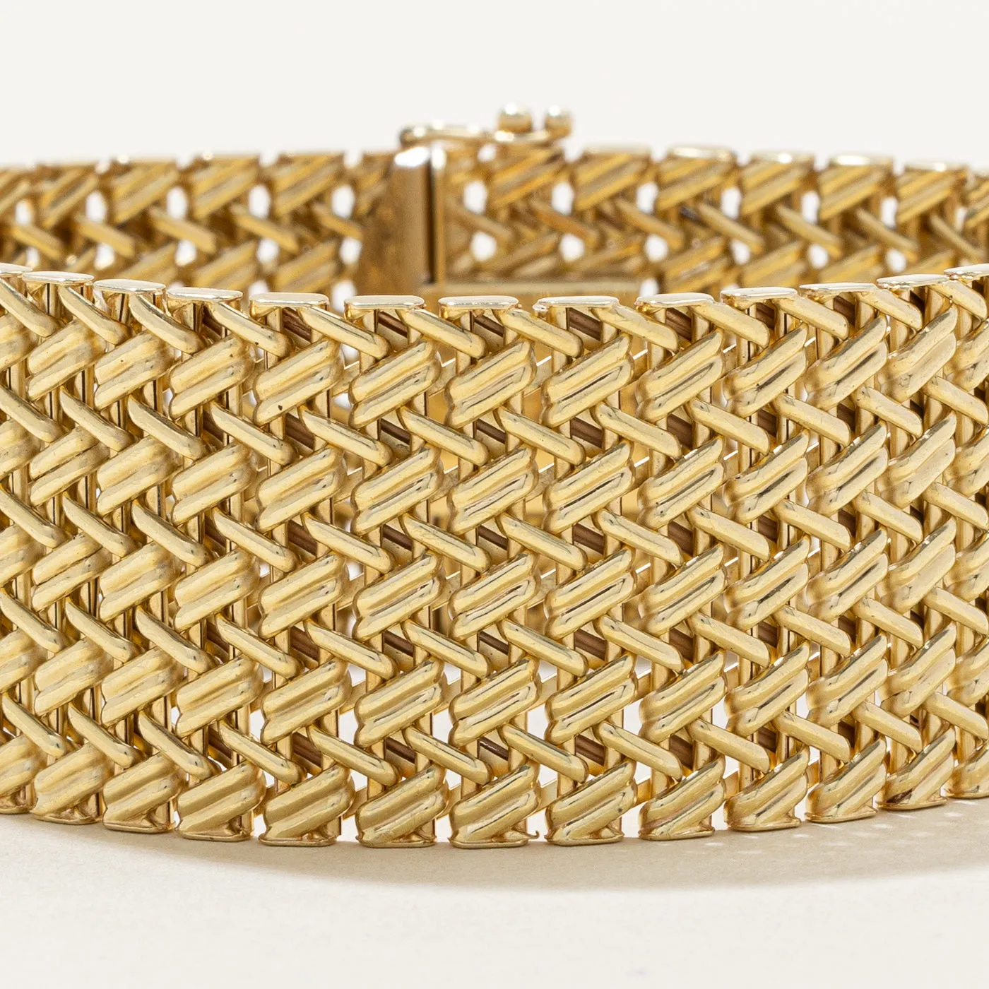 14k Yellow Gold Woven Link Bracelet | 7.5" |