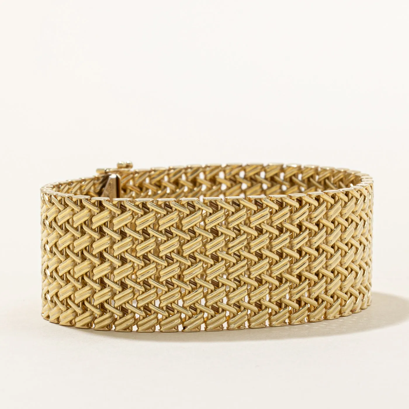 14k Yellow Gold Woven Link Bracelet | 7.5" |