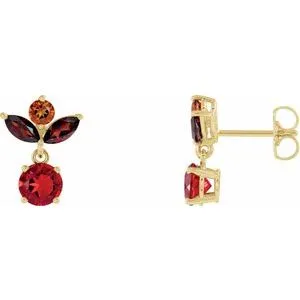 14K Yellow Multi-Gemstone Earrings