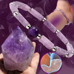 1pc Natural Stone Woven Bracelet - Amethyst, Tiger Eye, Lapis Lazuli, Sandstone