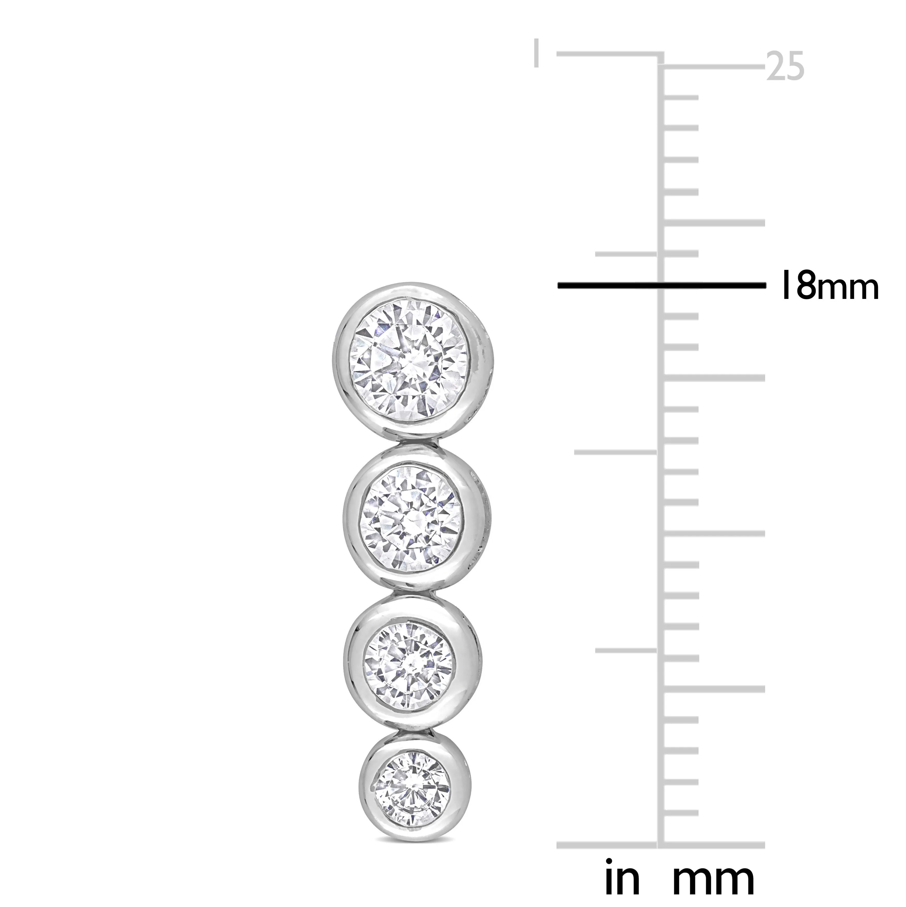 2 3/4 CT TGW CUBIC ZIRCONIA GRADUATED EARRINGS IN STERLING SILVER