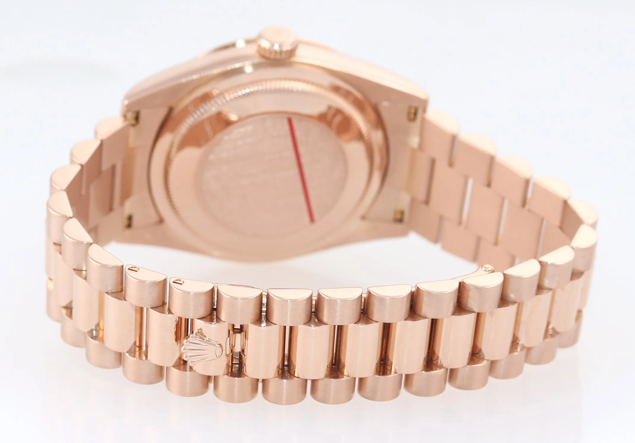 2008 PAPERS NEW BUCKLE Rolex Rose Gold President 36mm 118235 18K Black Arabic