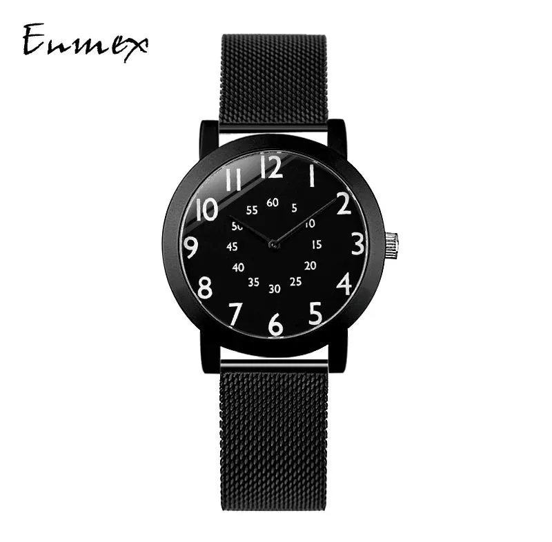 2022 Enmex original creative design girl wristwatch Jump number lady wath gift  brief simple face  fashion quartz lady watches