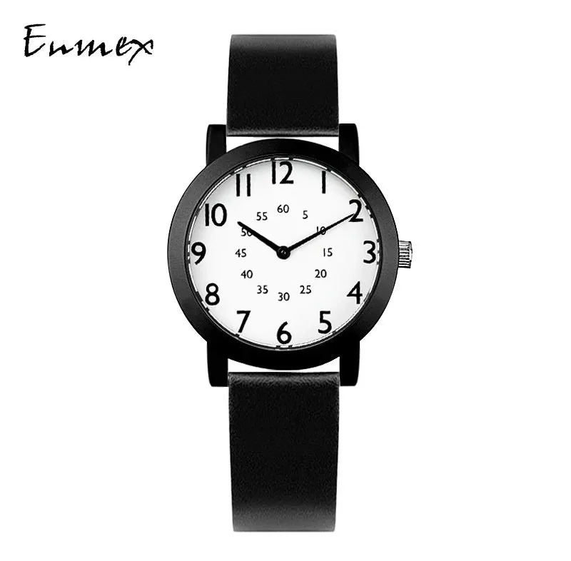 2022 Enmex original creative design girl wristwatch Jump number lady wath gift  brief simple face  fashion quartz lady watches