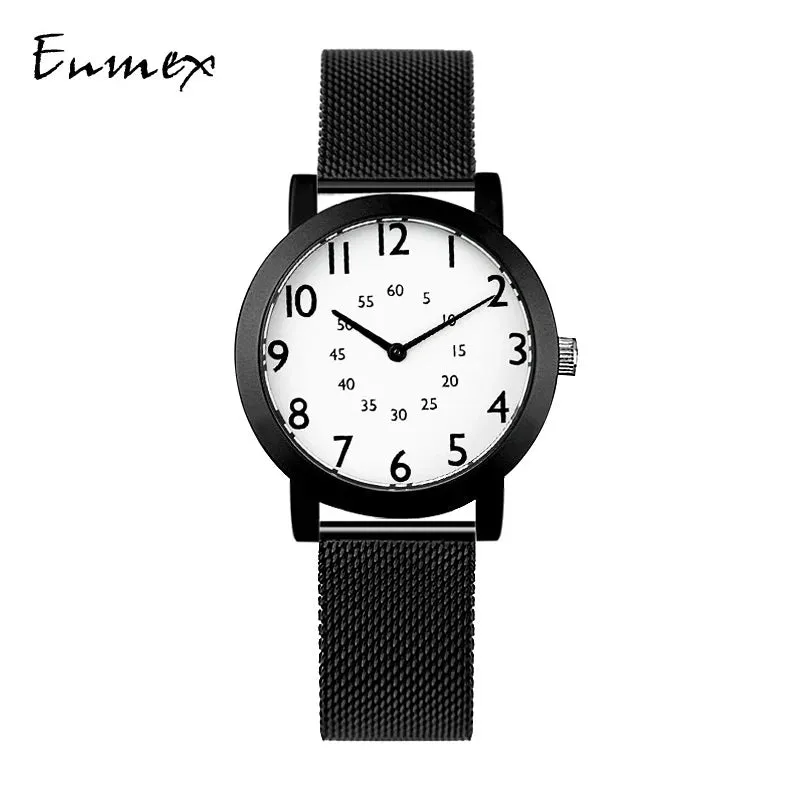 2022 Enmex original creative design girl wristwatch Jump number lady wath gift  brief simple face  fashion quartz lady watches