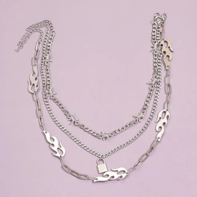 2022 New Brambles Unisex Choker Necklace Women Hip-hop Gothic Punk Style Barbed Wire Thorns Pendant Chain Valentine&#39;s Day Gifts