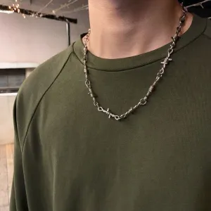 2022 New Brambles Unisex Choker Necklace Women Hip-hop Gothic Punk Style Barbed Wire Thorns Pendant Chain Valentine&#39;s Day Gifts