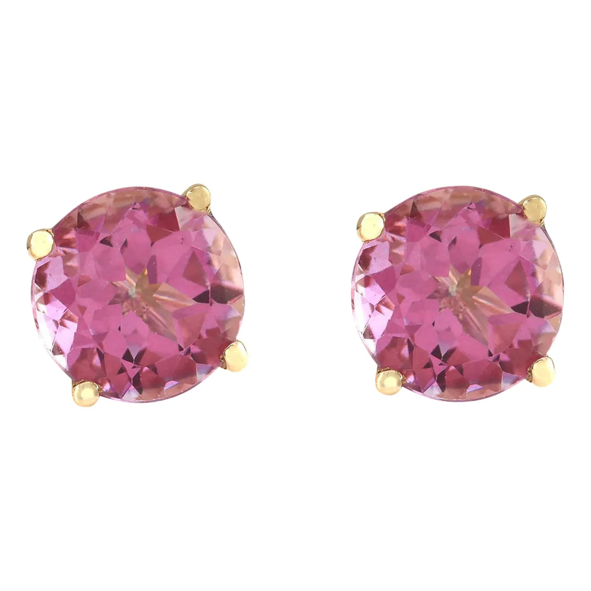 3.00 Carat Natural Tourmaline 14K Yellow Gold Earrings