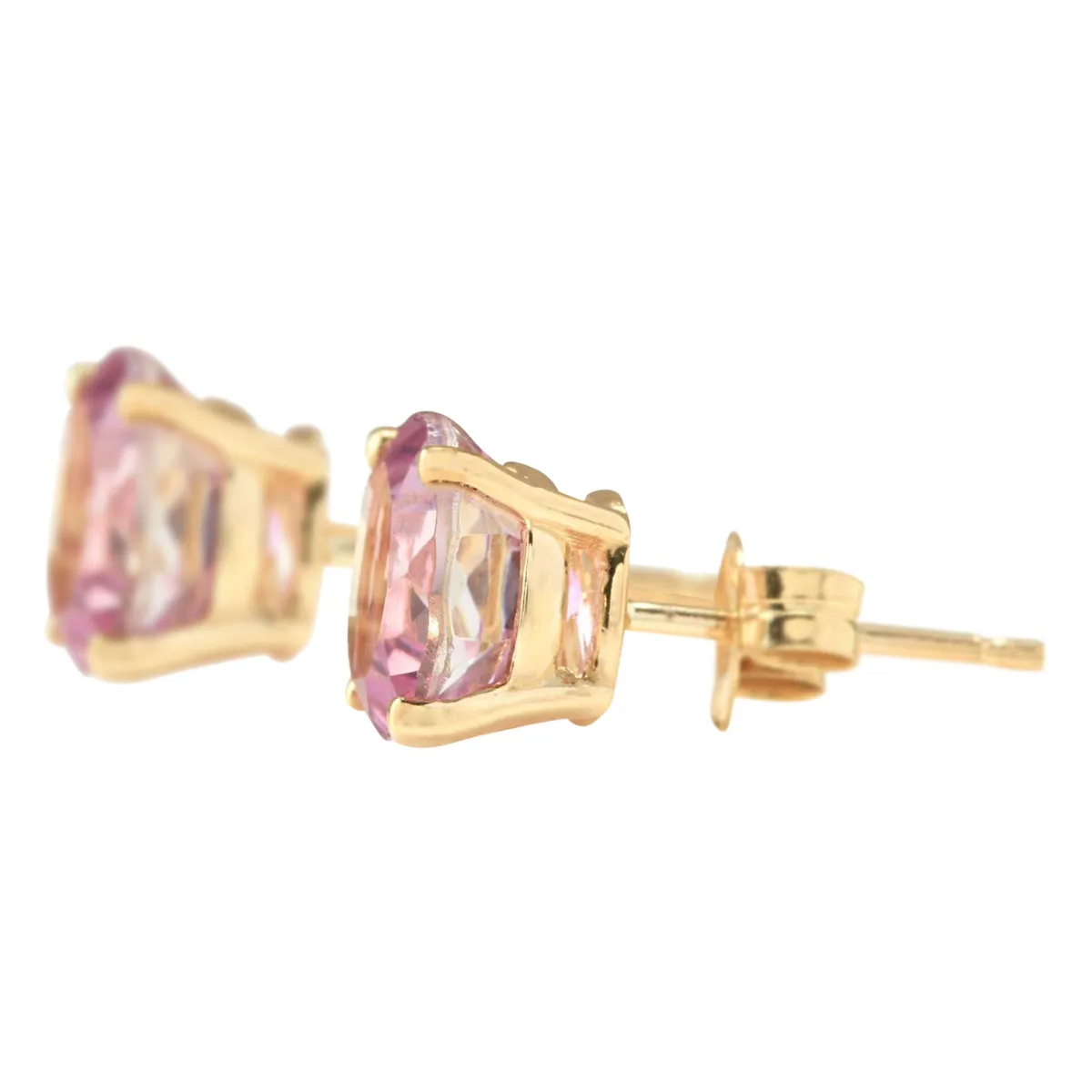 3.00 Carat Natural Tourmaline 14K Yellow Gold Earrings