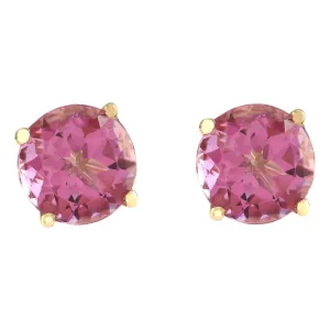 3.00 Carat Natural Tourmaline 14K Yellow Gold Earrings