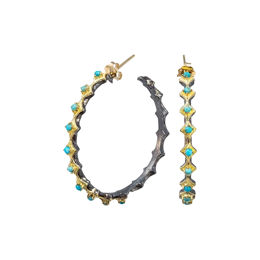 35MM TURQUOISE CRIVELLI HOOP EARRING