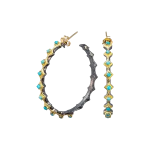 35MM TURQUOISE CRIVELLI HOOP EARRING
