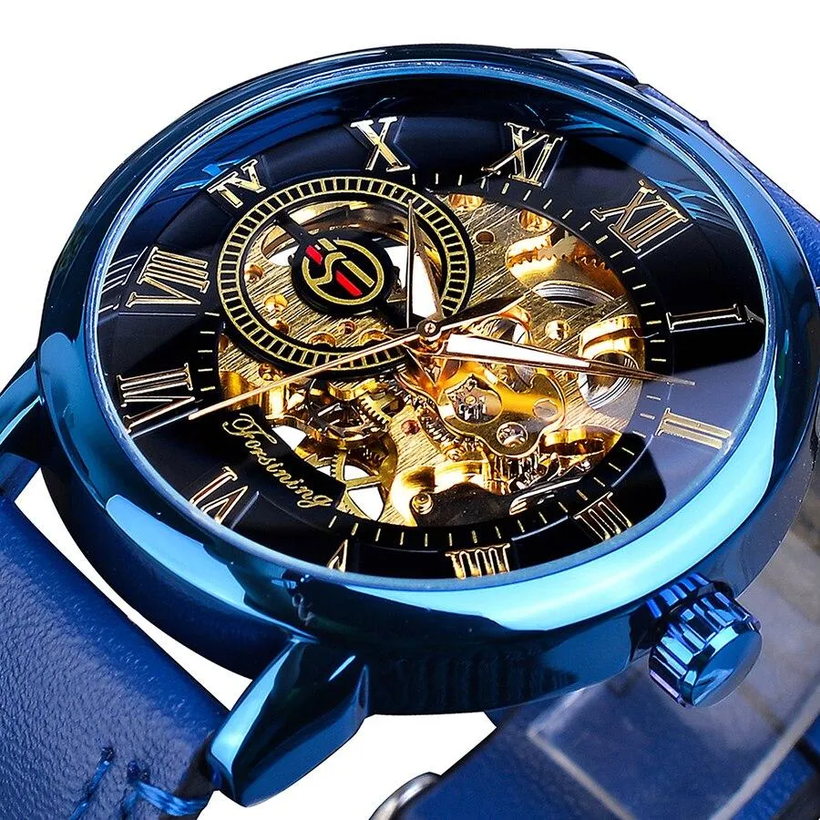 3D Elegant Luxury Mechanical Automatic Skeleton Watches for Men