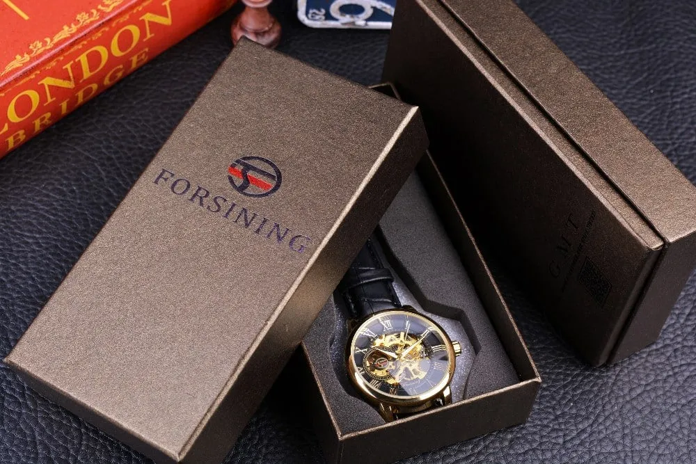 3D Elegant Luxury Mechanical Automatic Skeleton Watches for Men