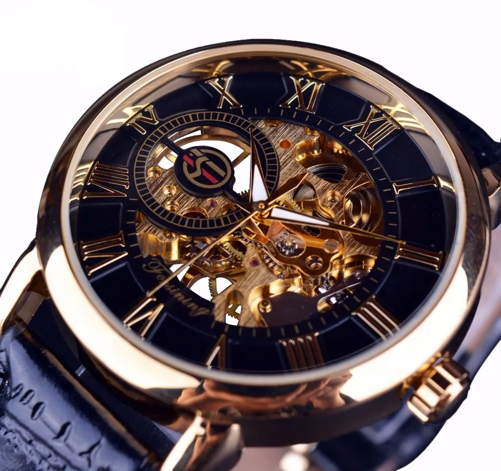 3D Elegant Luxury Mechanical Automatic Skeleton Watches for Men