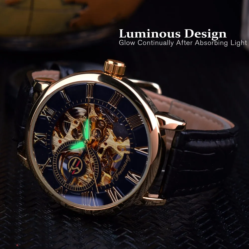 3D Elegant Luxury Mechanical Automatic Skeleton Watches for Men