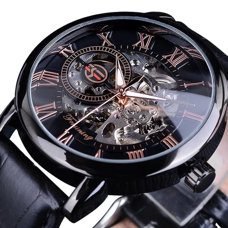 3D Elegant Luxury Mechanical Automatic Skeleton Watches for Men