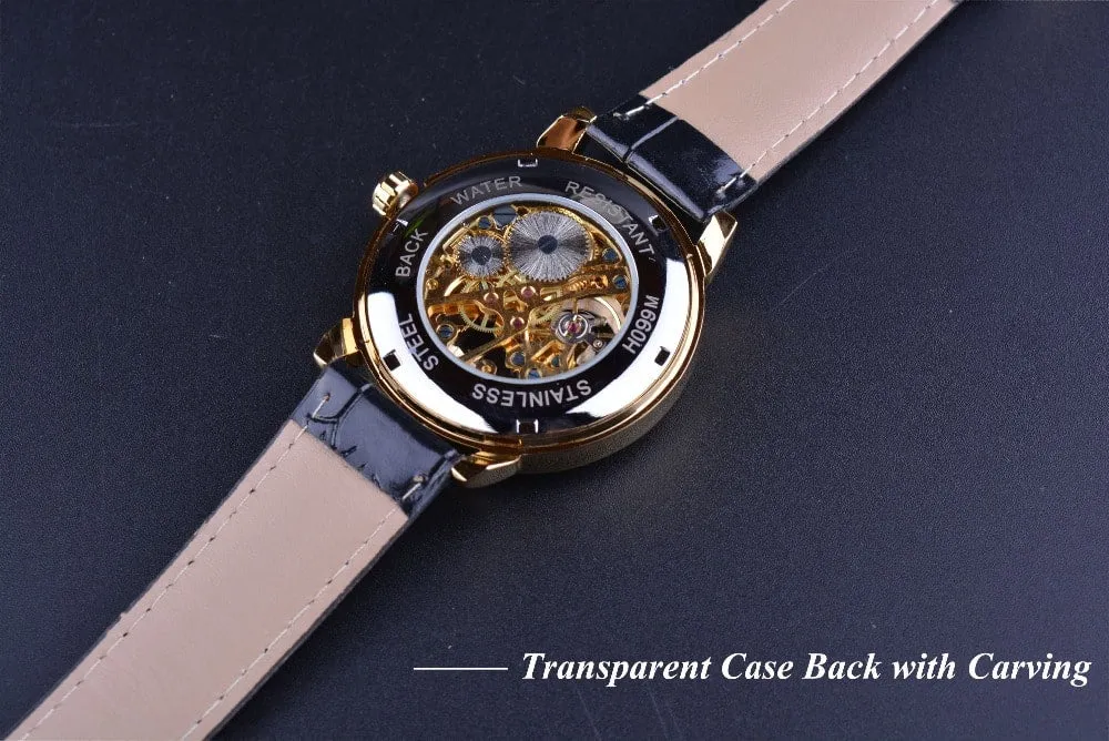 3D Elegant Luxury Mechanical Automatic Skeleton Watches for Men