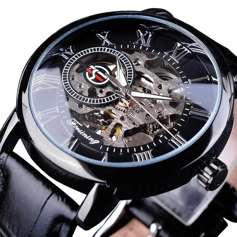 3D Elegant Luxury Mechanical Automatic Skeleton Watches for Men